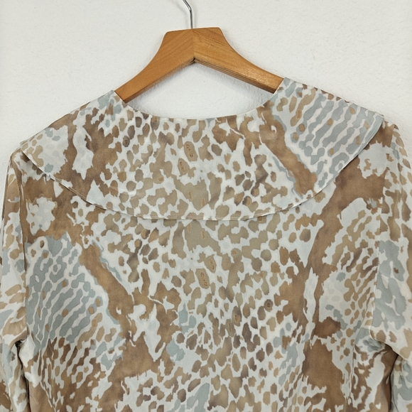 Escada Blouse Size Small Neiman Marcus 100% Silk Ruffle Career Work Art To Wear - Picture 11 of 13